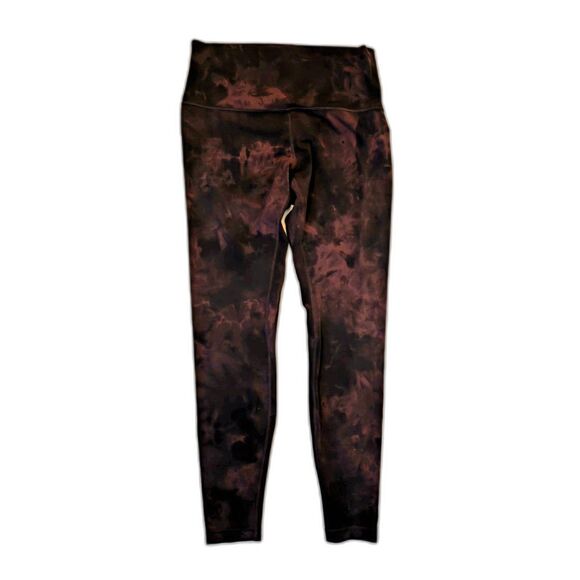 Lululemon Women’s Wunder Under Luon Yoga Leggings - Size 10 Rare Wine Marbled - Picture 4 of 4